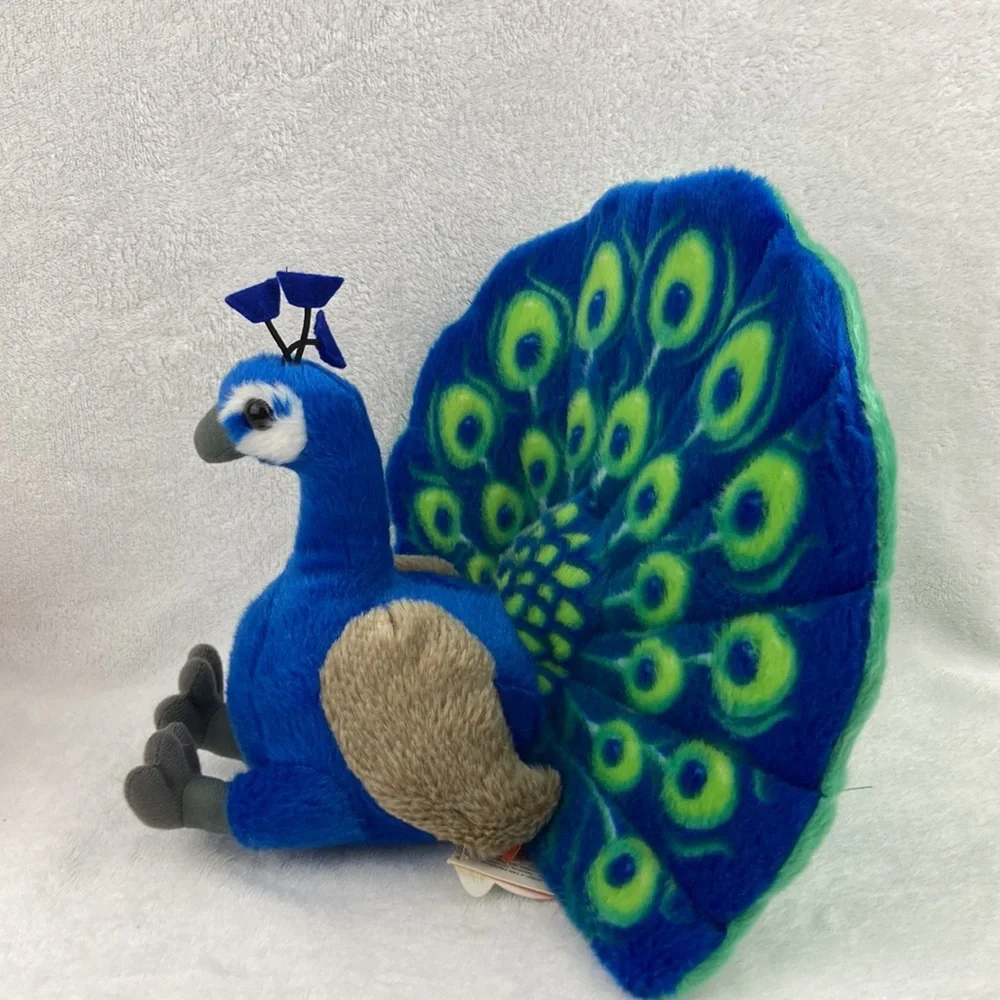 Wild Republic Core Peacock Plush Stuffed Animal Toy Realistic 12” NWT